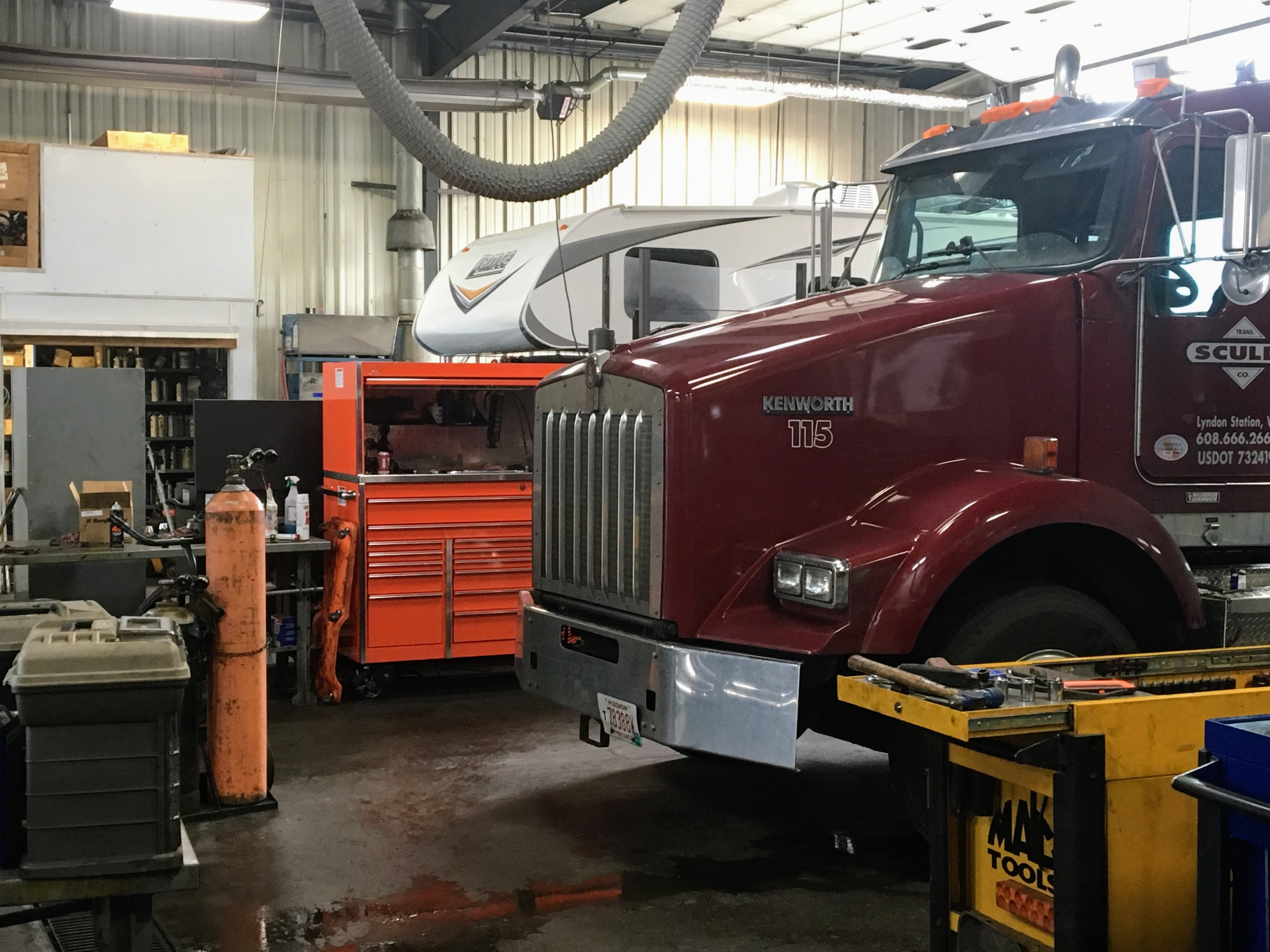 Truck in a shop