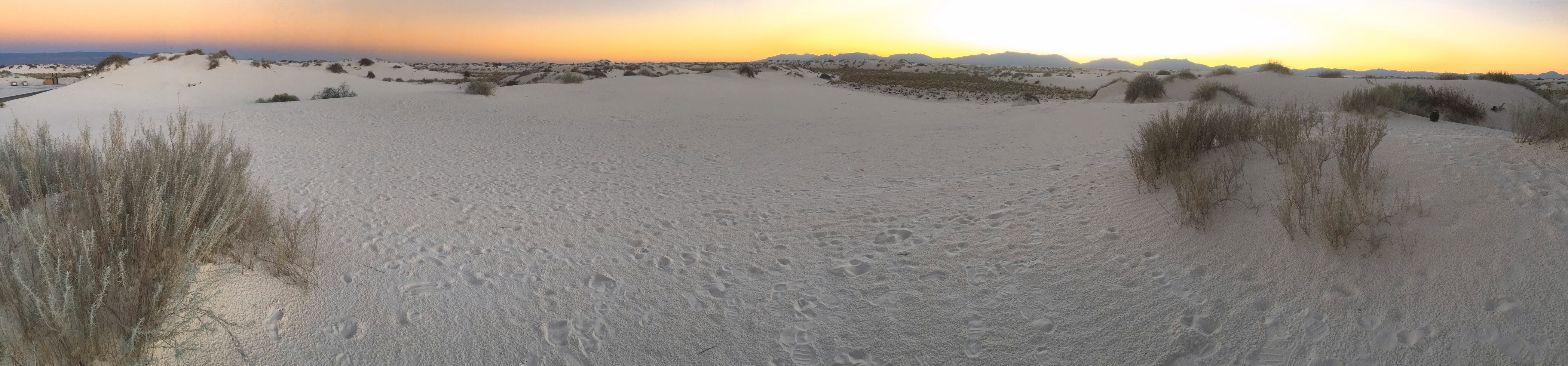 White Sands panorama at sunset