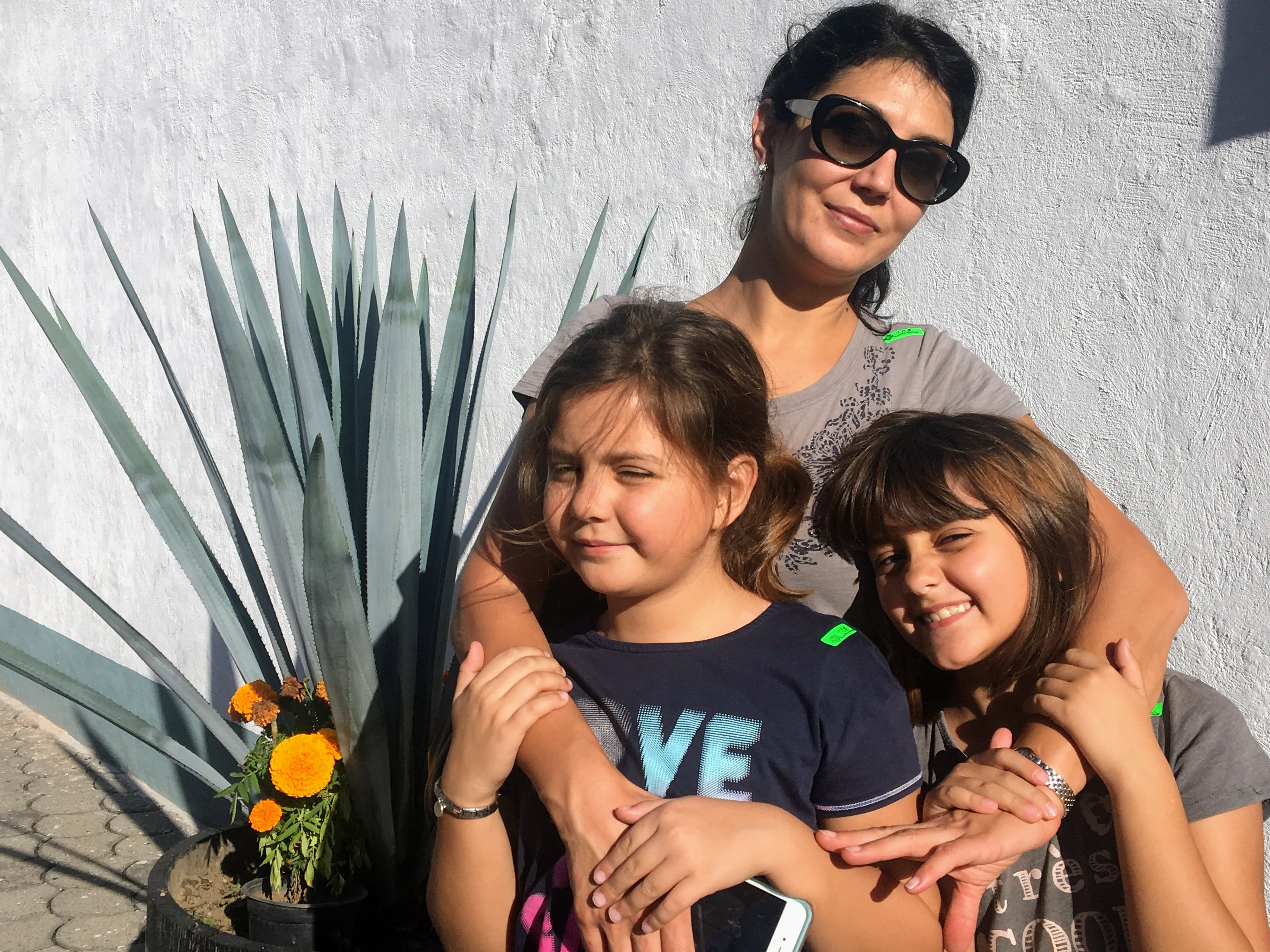 The girls and an agave